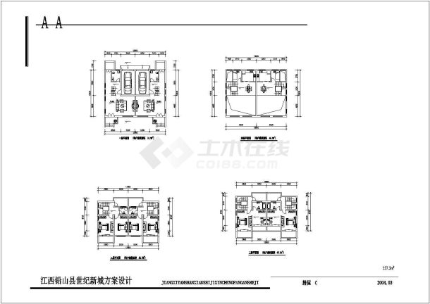 某地区经典独栋商住小别墅建筑初步方案设计施工CAD图纸-图二