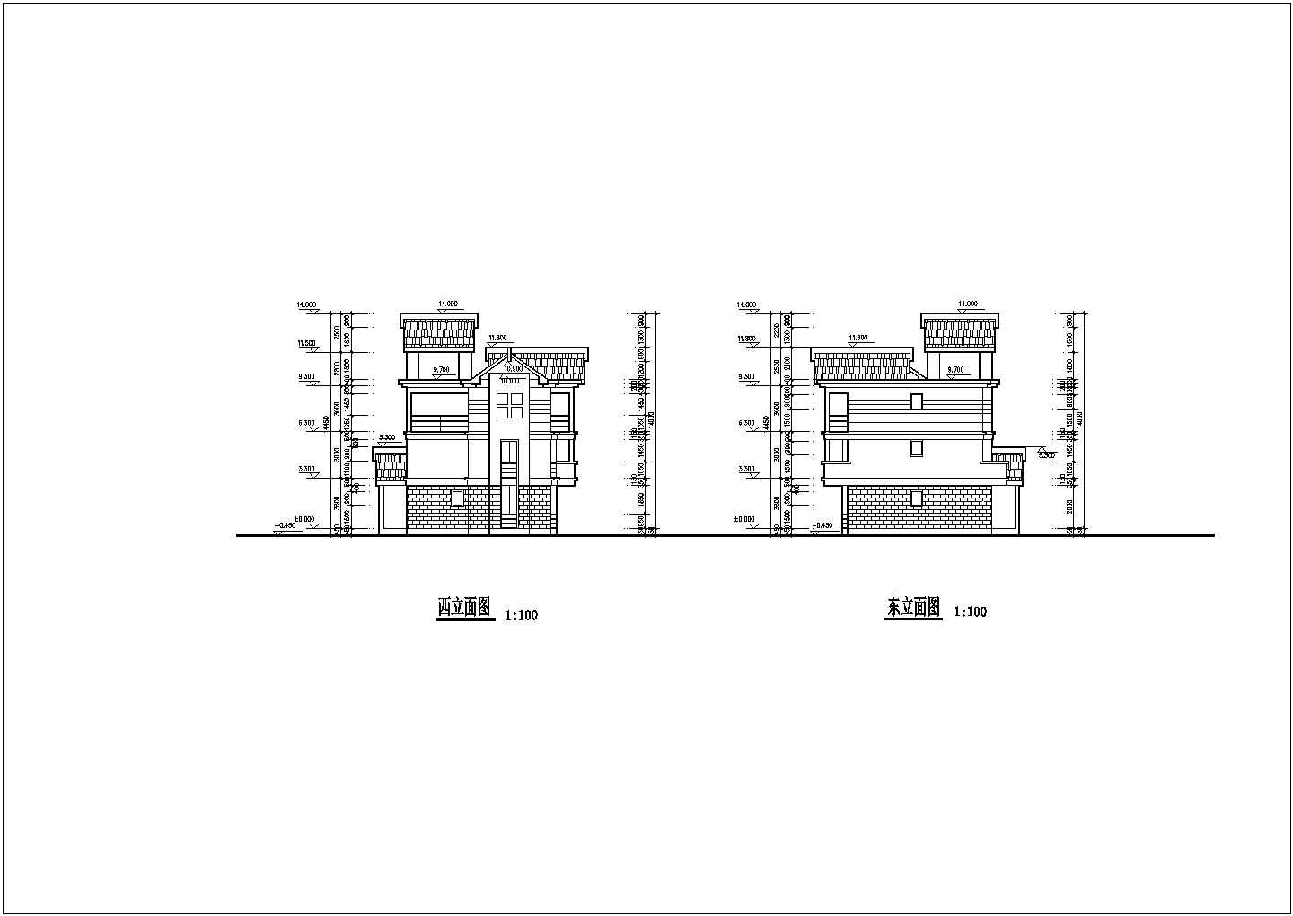 某地区经典独栋商住别墅住宅建筑初步方案设计施工CAD图纸