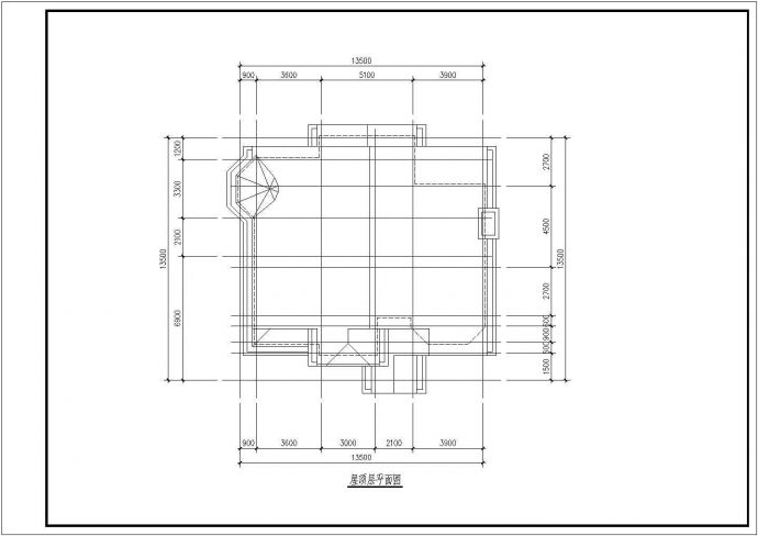 某二层框架结构欧式风格斜屋顶别墅设计cad建筑方案图（甲级院设计）_图1