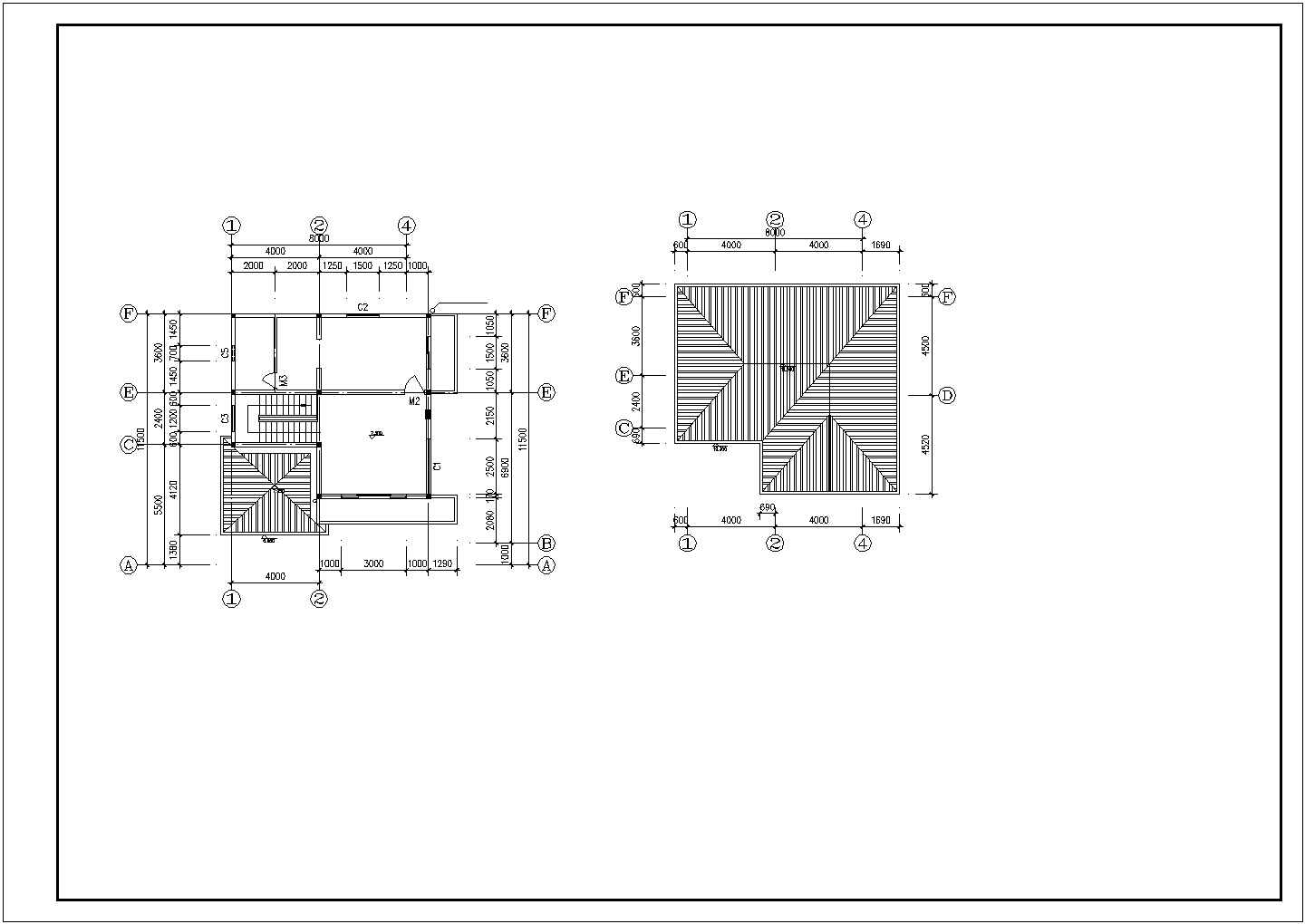 某地区经典独栋别墅住宅建筑初步方案设计施工CAD图纸