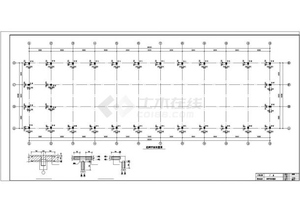 某地区18m跨带吊车厂房钢结构图纸结施CAD图-图一
