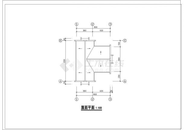 某农村住宅建筑cad方案平、立、剖面图（含效果图）-图二