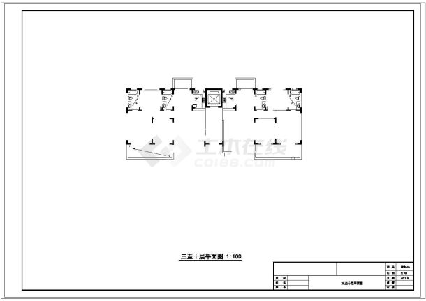 某地整套12层住宅楼建筑设计cad施工图-图二