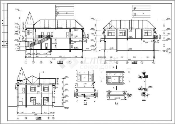 某商业楼盘现代独栋别墅建筑结构方案设计施工CAD图纸-图二