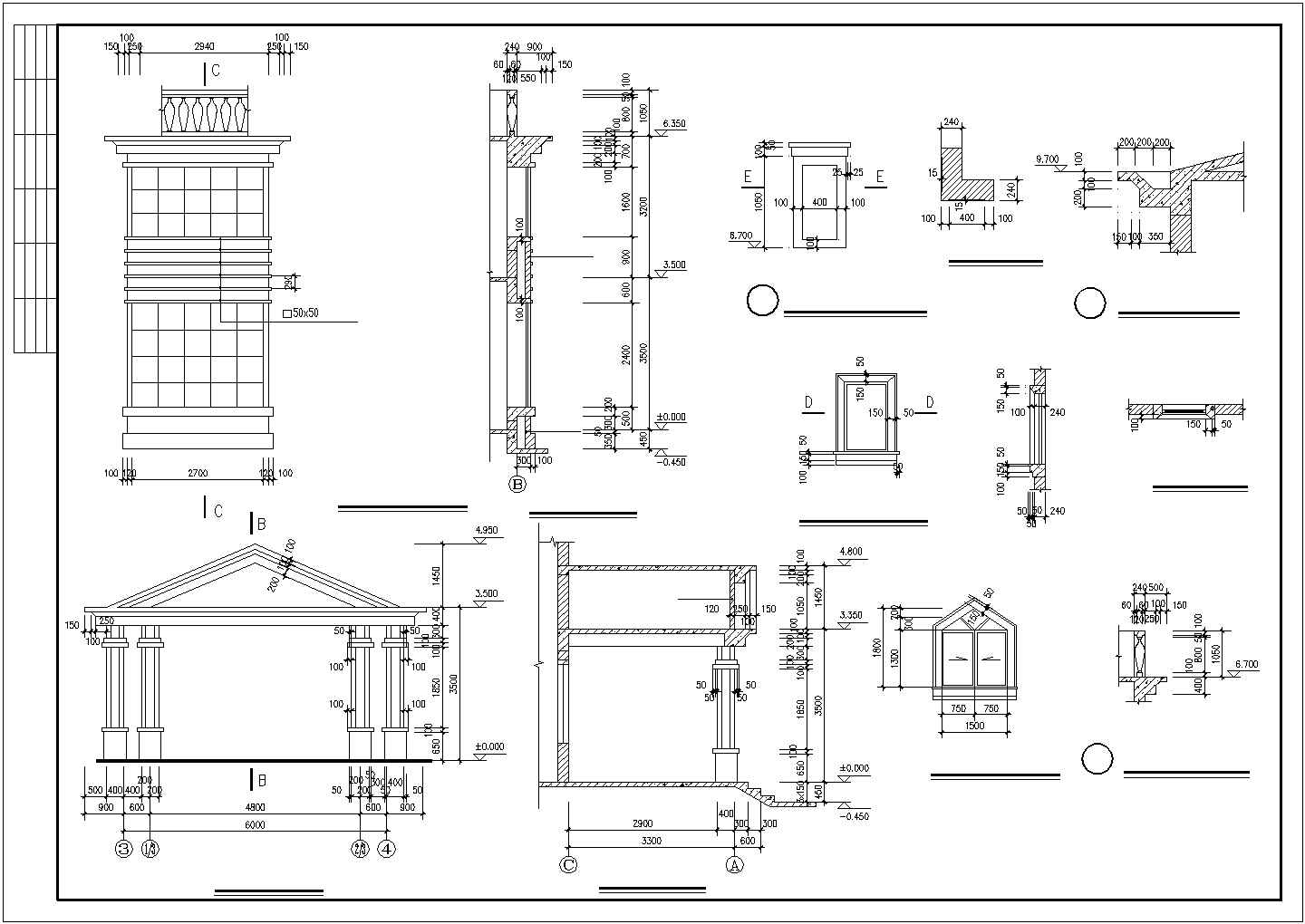 某商业楼盘现代高级别墅建筑全套方案设计施工CAD图纸
