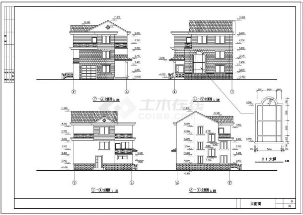 简单实用的新型农村住宅cad建筑结构设计施工图纸-图一