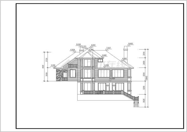 某商业楼盘现代高级独栋别墅建筑方案设计施工CAD图纸-图一
