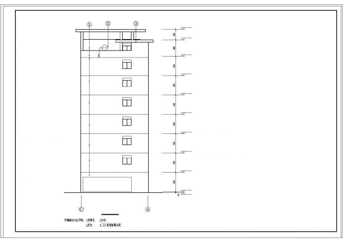 长30.4米 宽11.6米 6层教师宿舍楼建筑设计cad施工图_图1