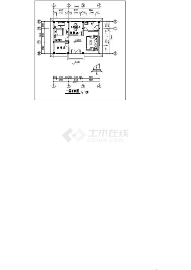 某地区农村别墅建筑施工设计图-图二