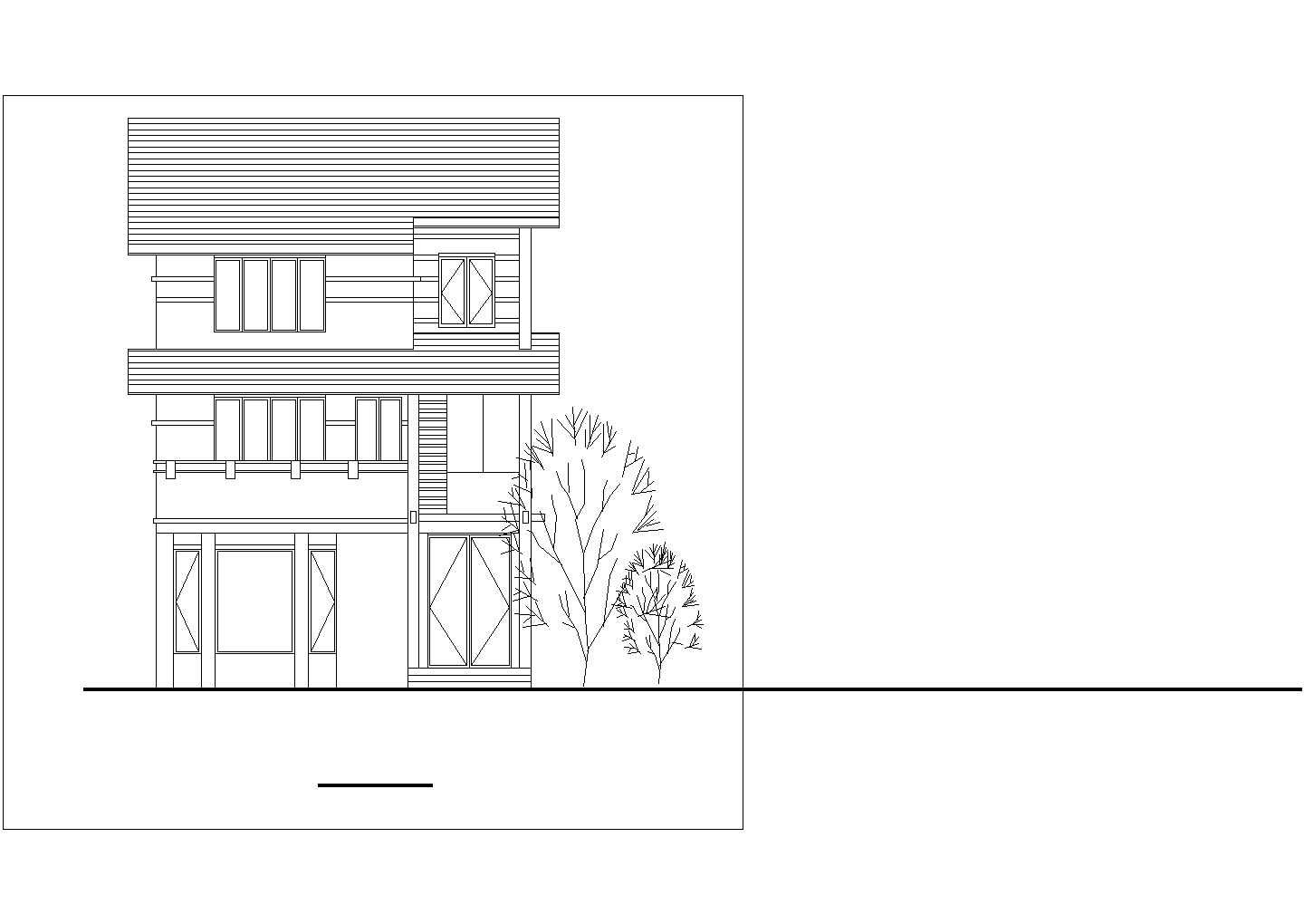 三层农村小别墅建筑设计CAD方案施工图
