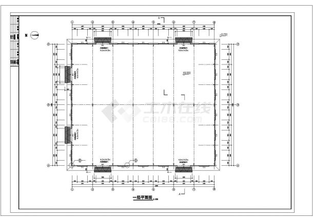 某42x36m 18m双连跨单层门式刚架结构独立基1530.7平米标准厂房设计cad全套结施图（含设计说明，含建筑设计）-图一