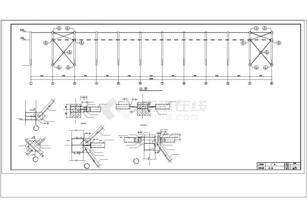 某18m跨带吊车厂房（66x18m）钢结构设计cad结施全图（含设计说明）-图一