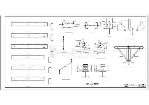 某18m跨带吊车厂房（66x18m）钢结构设计cad结施全图（含设计说明）-图二