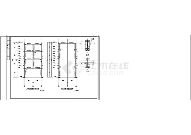 某176.4平米单层钢结构饲料加工厂设计cad全套结施图（含设计说明，含建筑设计）-图二
