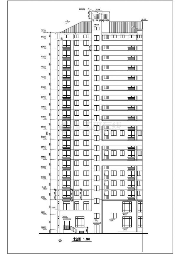 成都青年小区1.3万平米18层砖混住宅楼建筑设计CAD设计图（含阁楼）-图一