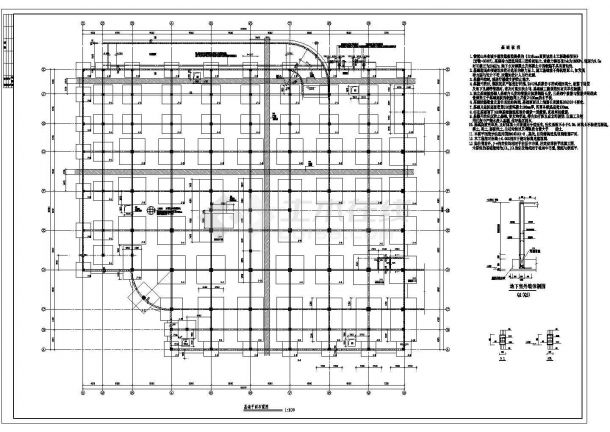 某框架商厦结构施工图CAD-图二