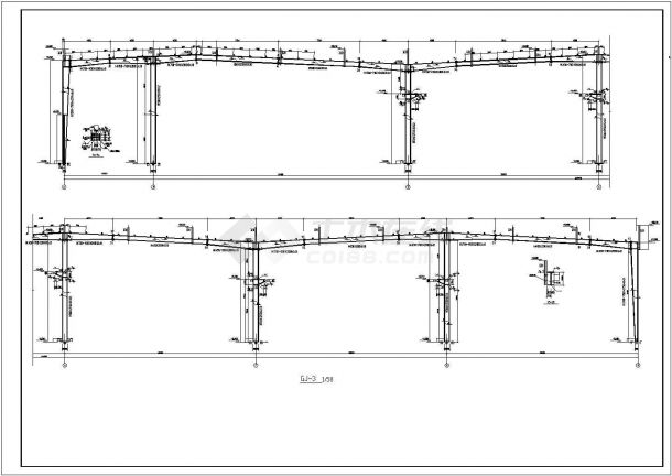 111.9x72m带吊车带夹层钢结构厂房结施图-图二
