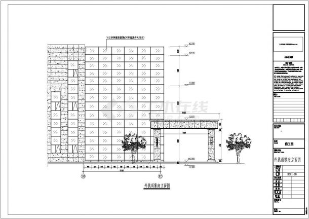 某商业街4500平米3层现代风格沿街商业综合楼建筑设计CAD图纸-图一