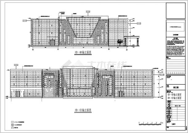 某商业街4500平米3层现代风格沿街商业综合楼建筑设计CAD图纸-图二