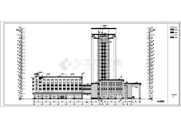 2万平米17层框剪结构商住楼全套平立剖面设计CAD图纸（1-4层使用）-图二