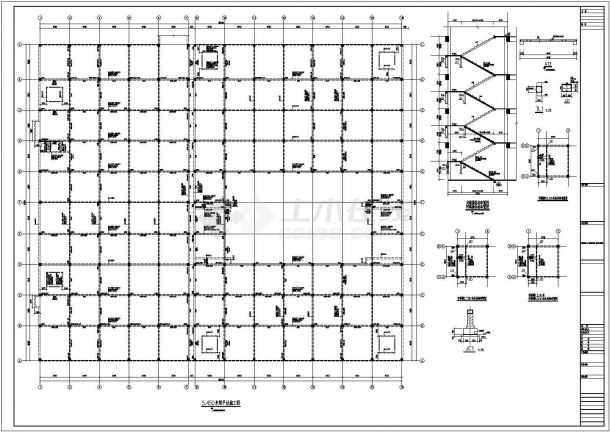 乌鲁木齐市某商业街4层框架结构商业综合楼全套结构设计CAD图纸-图一