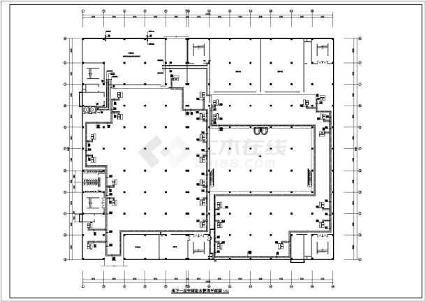 杭州市某临街四层框架结构商业中心通风排烟空调系统设计CAD图纸-图一