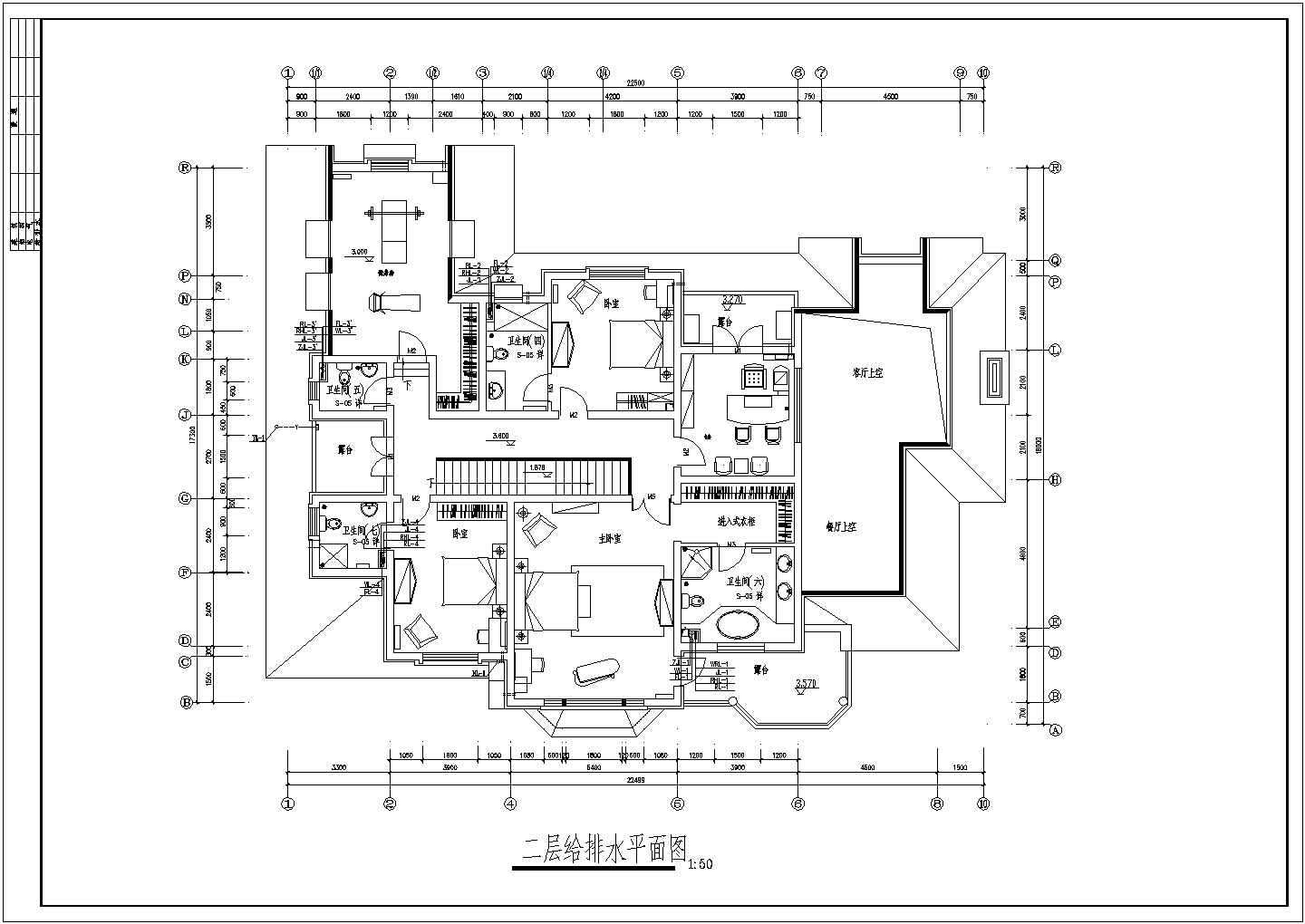 2层豪华大别墅CAD布置图
