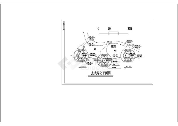 某公园点式绿化区详图cad标准图纸-图一