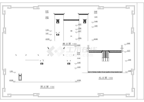 长17.403米 宽10.275米 二层培德堂古建筑设计（无屋顶平面）-图二