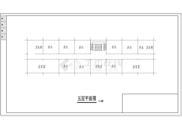 土木工程毕业设计_办公楼设计_4500平方米安徽某五层办公楼建筑结构设计cad图纸（毕业设计）-图二