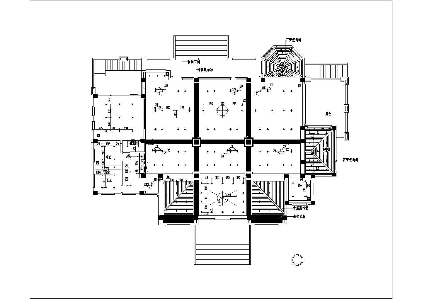 常州市某新建小区单层砖混结构售楼处全套装修施工设计CAD图纸