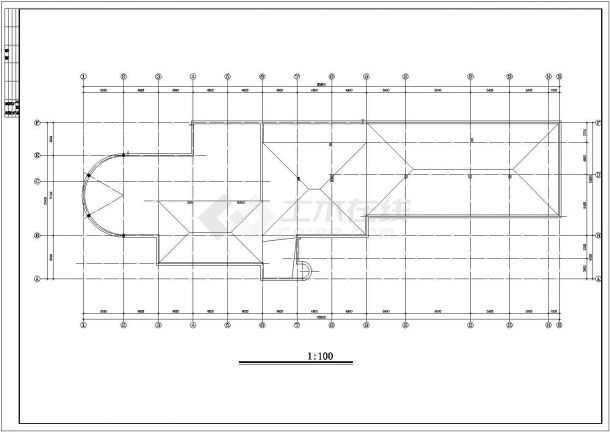 某避暑山庄1900平米2层框架结构休闲酒店平立剖面设计CAD图纸-图一