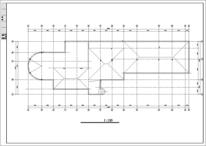 某避暑山庄1900平米2层框架结构休闲酒店平立剖面设计CAD图纸_图1