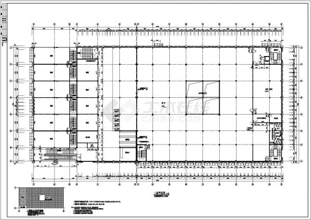 8800平米3层框架结构超级市场全套建筑设计CAD图纸-图一