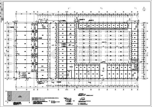 8800平米3层框架结构超级市场全套建筑设计CAD图纸-图二