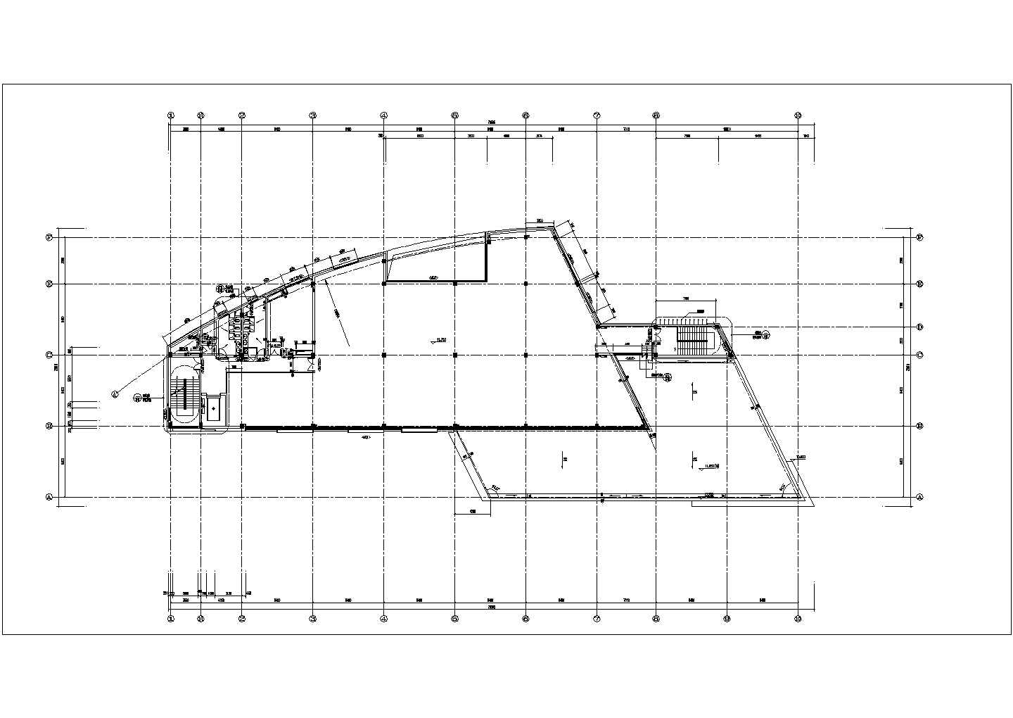 5400平米4层框架结构商业综合楼全套建筑设计CAD图纸
