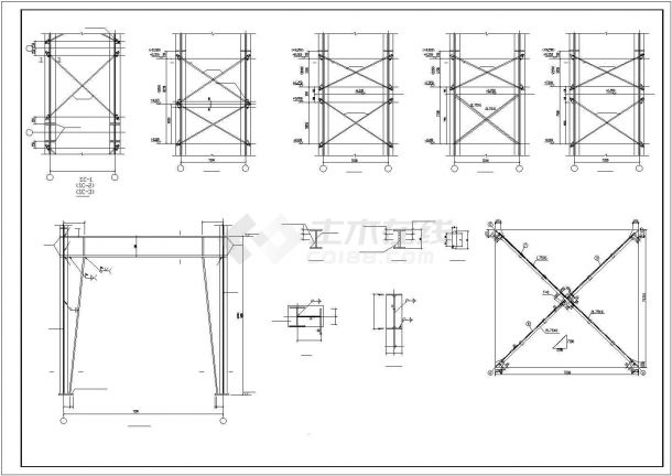 111.9x72m带吊车带夹层钢结构厂房结施【只有图】-图二