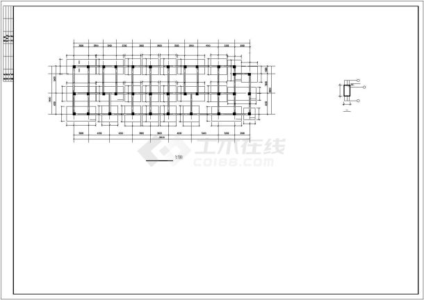 某现代化小区5+1层框混结构住宅楼全套结构设计CAD图纸-图一