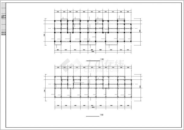 某现代化小区5+1层框混结构住宅楼全套结构设计CAD图纸-图二
