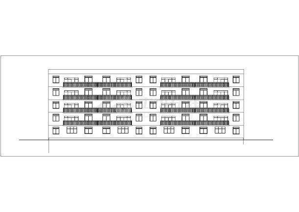 沈阳市某小区3280平米五层框架结构住宅楼平立剖面设计CAD图纸-图二