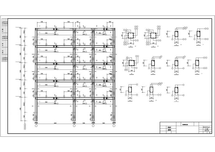 某地区五层框架结构住宅楼建筑+结构CAD设计图纸（1层6户）_图1