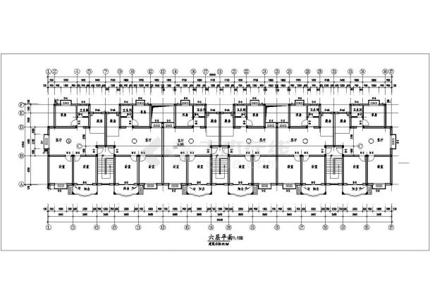 3470平米7层砖混结构住宅楼全套建筑CAD设计图纸（含阁楼层）-图一