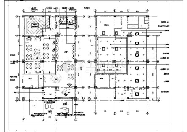 某市某西餐厅建筑设计平面布置图-图二