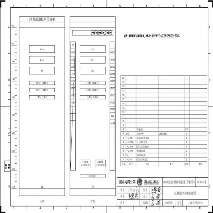 110-A3-2-D0203-10 I区数据通信网关机柜柜面布置图.pdf_图1