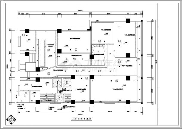 某美容院全套室内装修施工全套cad施工图50余张图纸-图二