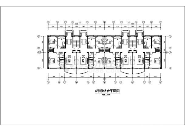 长沙市升升美寓小区住宅楼标准层平面设计cad设计图(共13张)