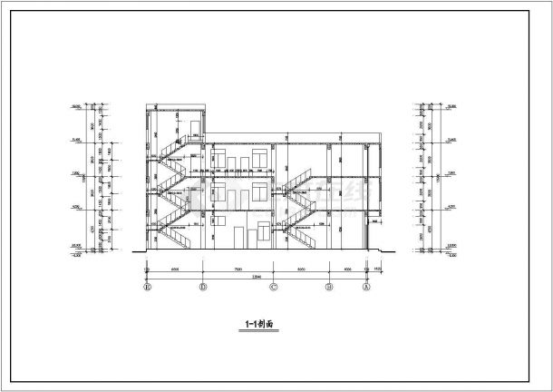 1400平米3层砖混结构民俗住宅楼建筑设计CAD设计图（含地沟平面图）-图二
