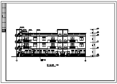 1000平方米三层砖混结构别墅建筑施工cad图，共十一张-图一