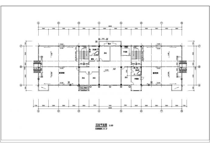 办公楼设计_某地四层框架结构欧式办公楼建筑设计施工图纸_图1