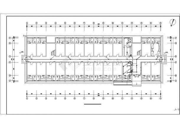 大学六层宿舍楼电施CAD平面图-图二
